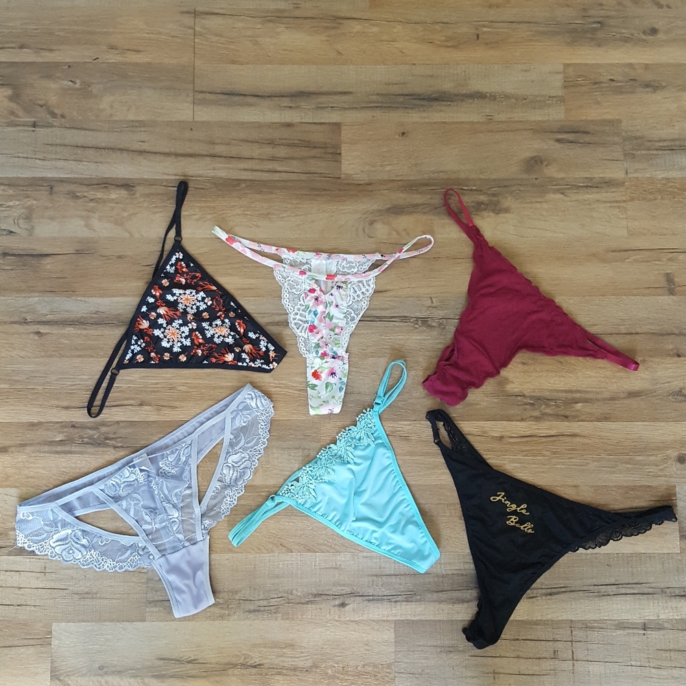 6 PAIRS Knotty Knickers variety of thong panties size XXL